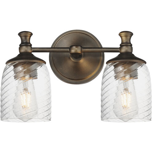 Swirl 2 Light 14 inch Antique Bronze Bath Vanity Wall Light