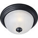 Essentials - 584x 3 Light 15.5 inch Black Flush Mount Ceiling Light in Frosted