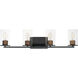 Sleek 4 Light 30.5 inch Antique Brass and Black Bath Vanity Wall Light