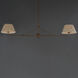 Dunbridge 2 Light 62 inch Weathered Brass Linear Pendant Ceiling Light