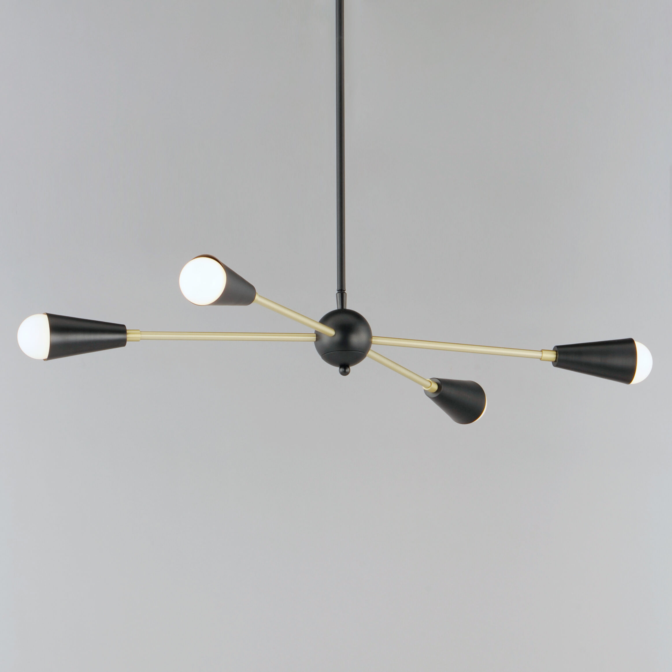Lovell 4 Light 16.25 inch Black/Satin Brass Multi-Light Pendant Ceiling Light