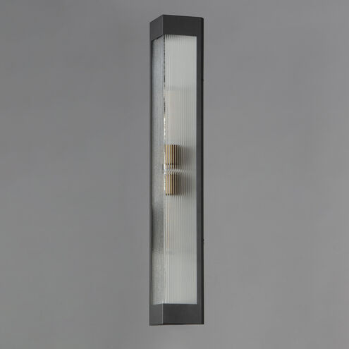 Triform 2 Light 32 inch Black and Antique Brass Outdoor Wall Mount