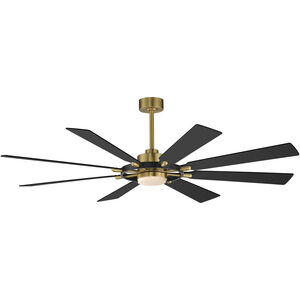 Helm 72 inch Black and Natural Aged Brass Indoor Ceiling Fan
