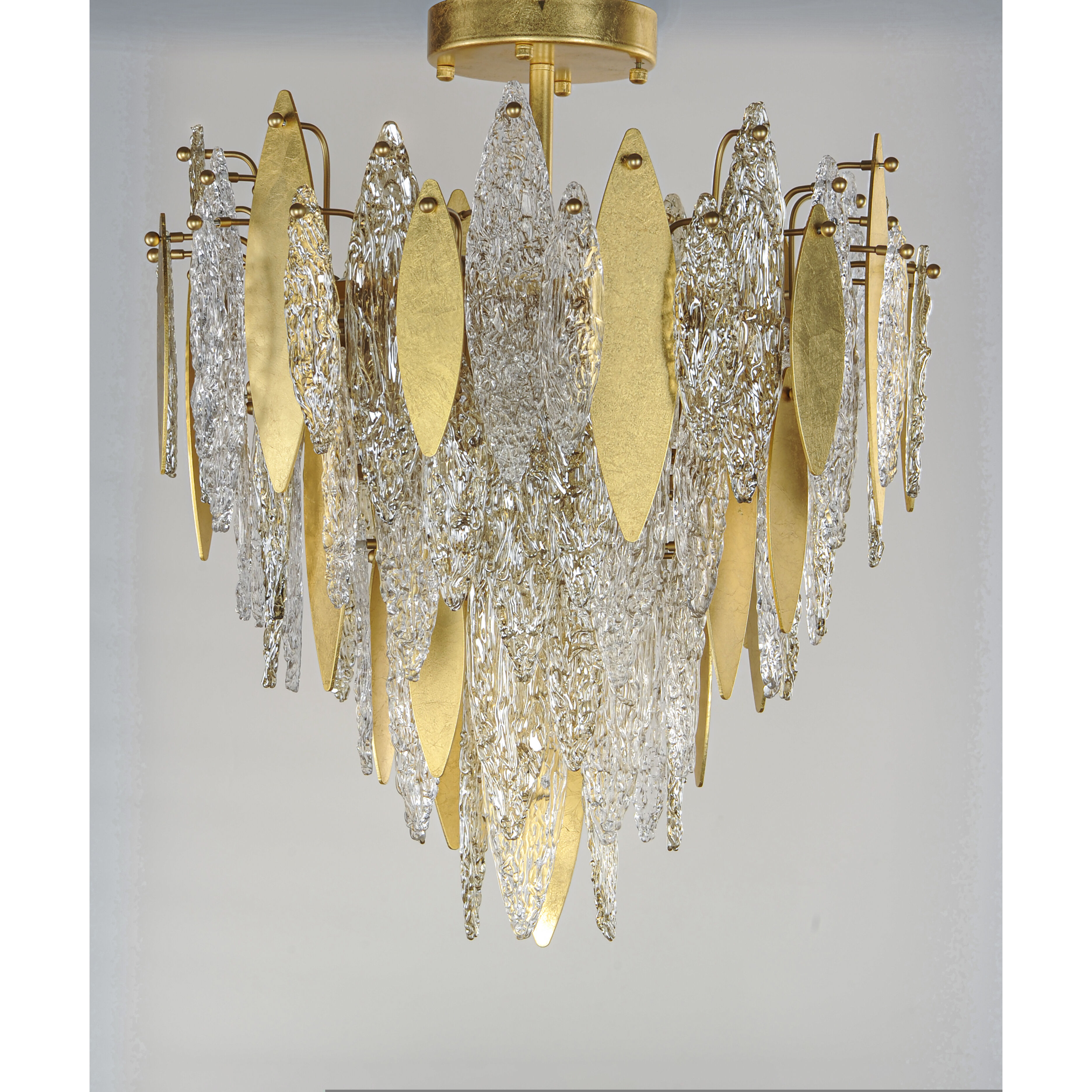 Majestic 10 Light 24 inch Gold Leaf Flush Mount Ceiling Light