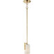Dart 1 Light 4.5 inch Satin Brass Mini Pendant Ceiling Light