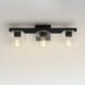 Scoop 3 Light 21.5 inch Black Bath Vanity Wall Light in Clear