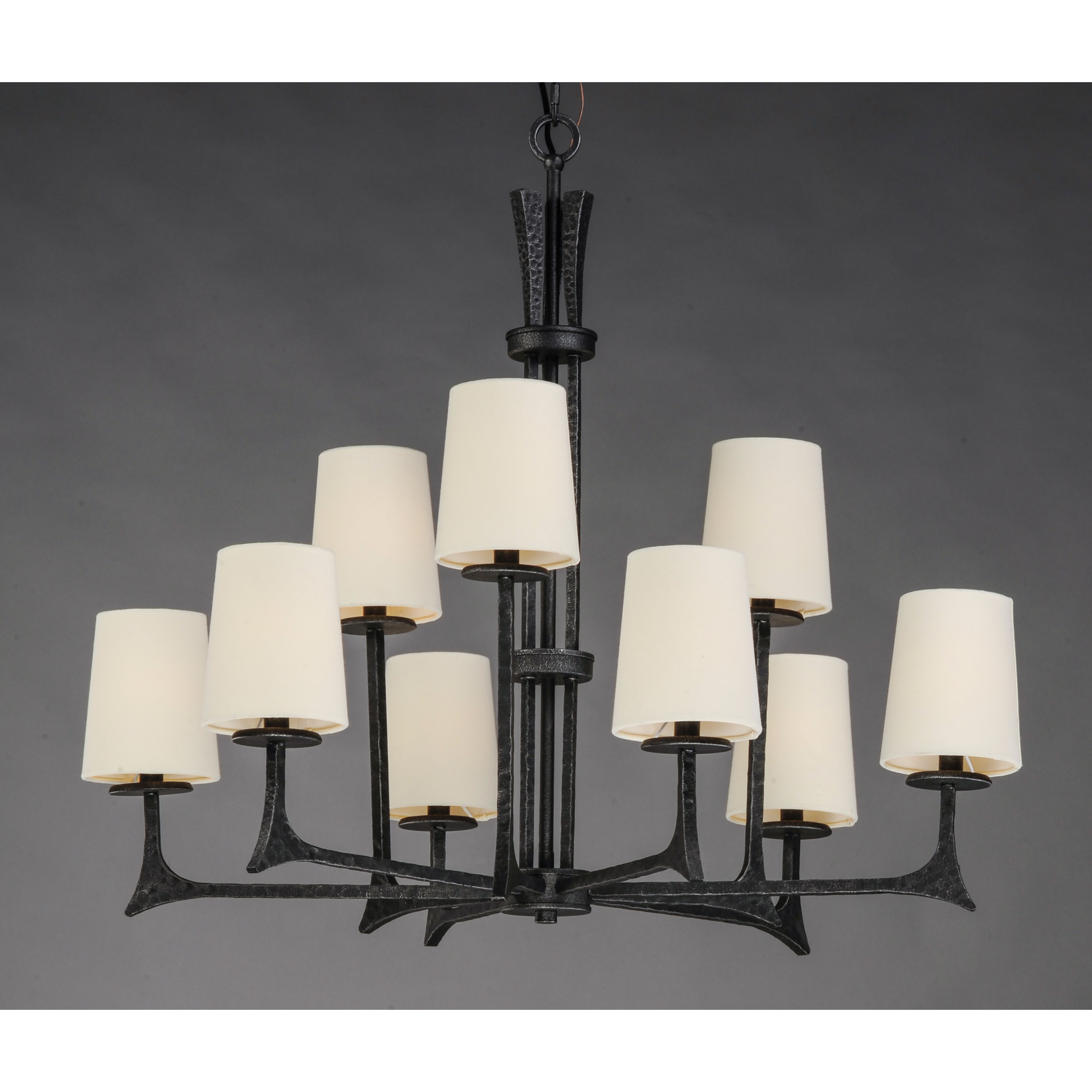 Anvil 9 Light 34 inch Natural Iron Chandelier Ceiling Light in Without Shade