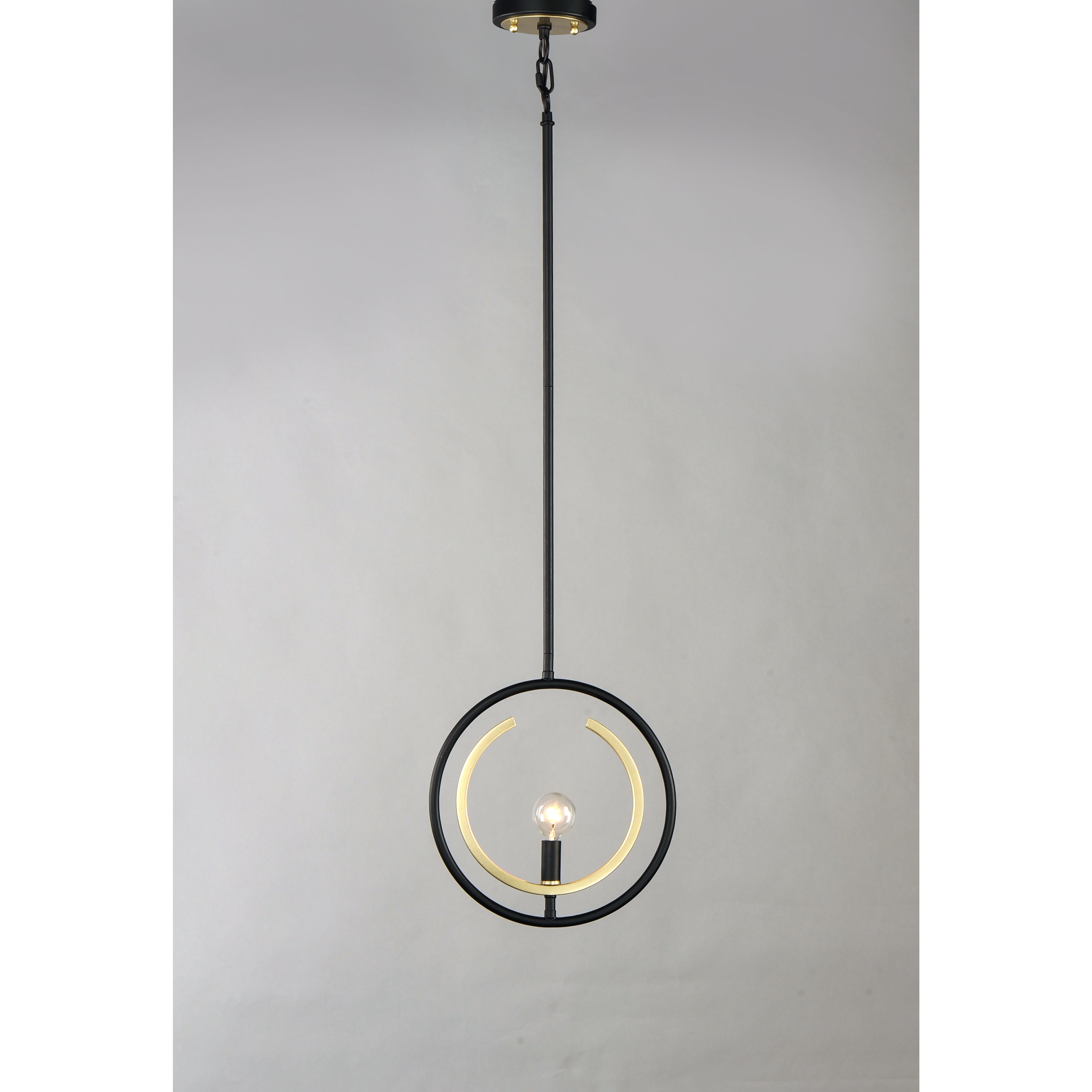 Clip 1 Light 11 inch Black/Gold Flush Mount Ceiling Light