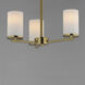 Lateral 3 Light 18 inch Satin Brass Chandelier Ceiling Light in Satin White