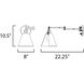 Library 1 Light 8 inch Polished Nickel Wall Sconce Wall Light