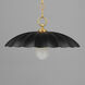 Primrose 1 Light 16 inch Black and Gold Leaf Single Pendant Ceiling Light