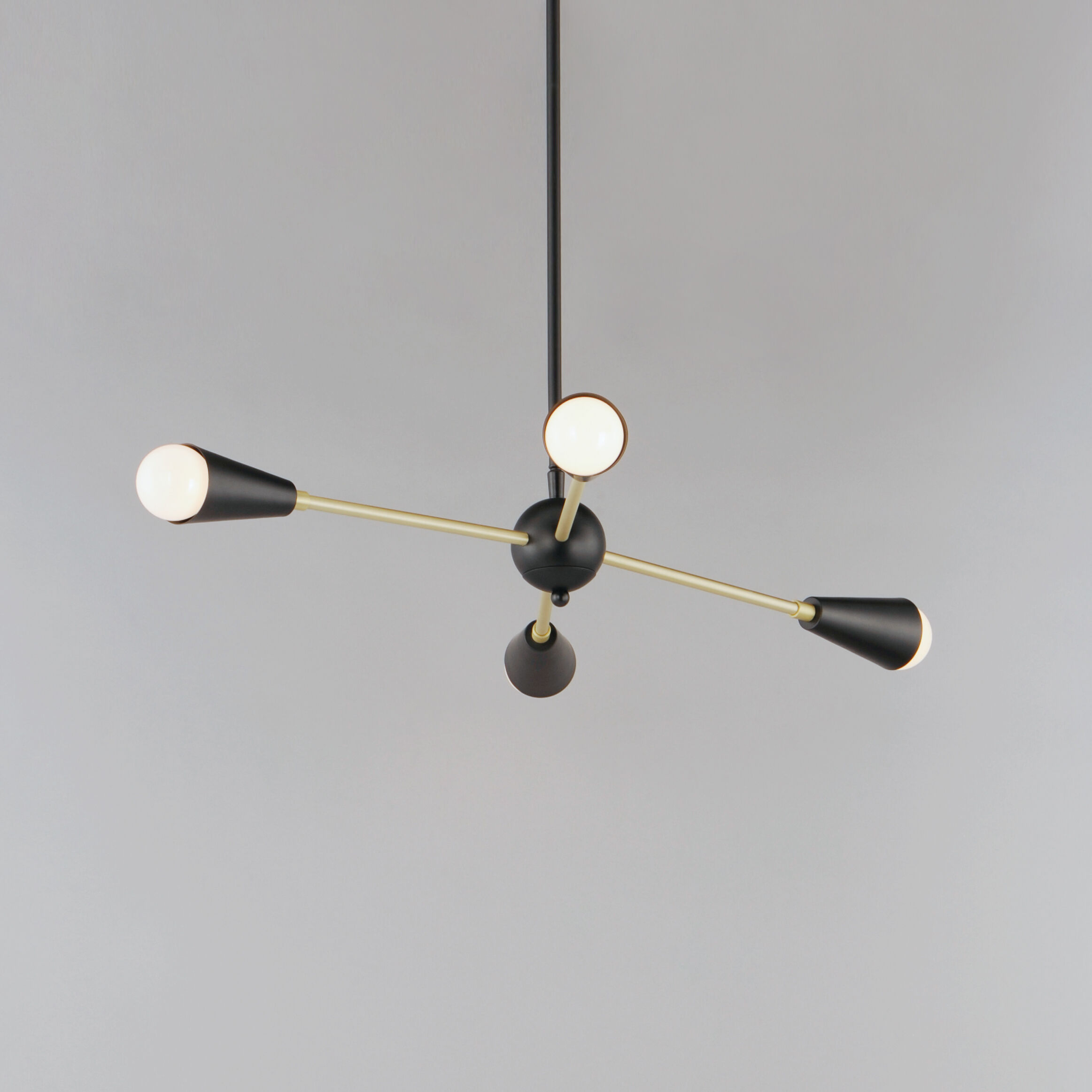 Lovell 4 Light 16.25 inch Black/Satin Brass Multi-Light Pendant Ceiling Light