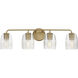 Honey 4 Light 30.5 inch Natural Aged Brass Bath Vanity Wall Light