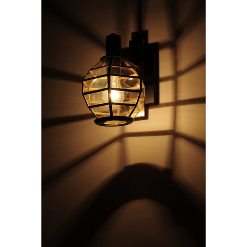 Heirloom 1 Light 11 inch Black/Burnished Brass Outdoor Wall Mount