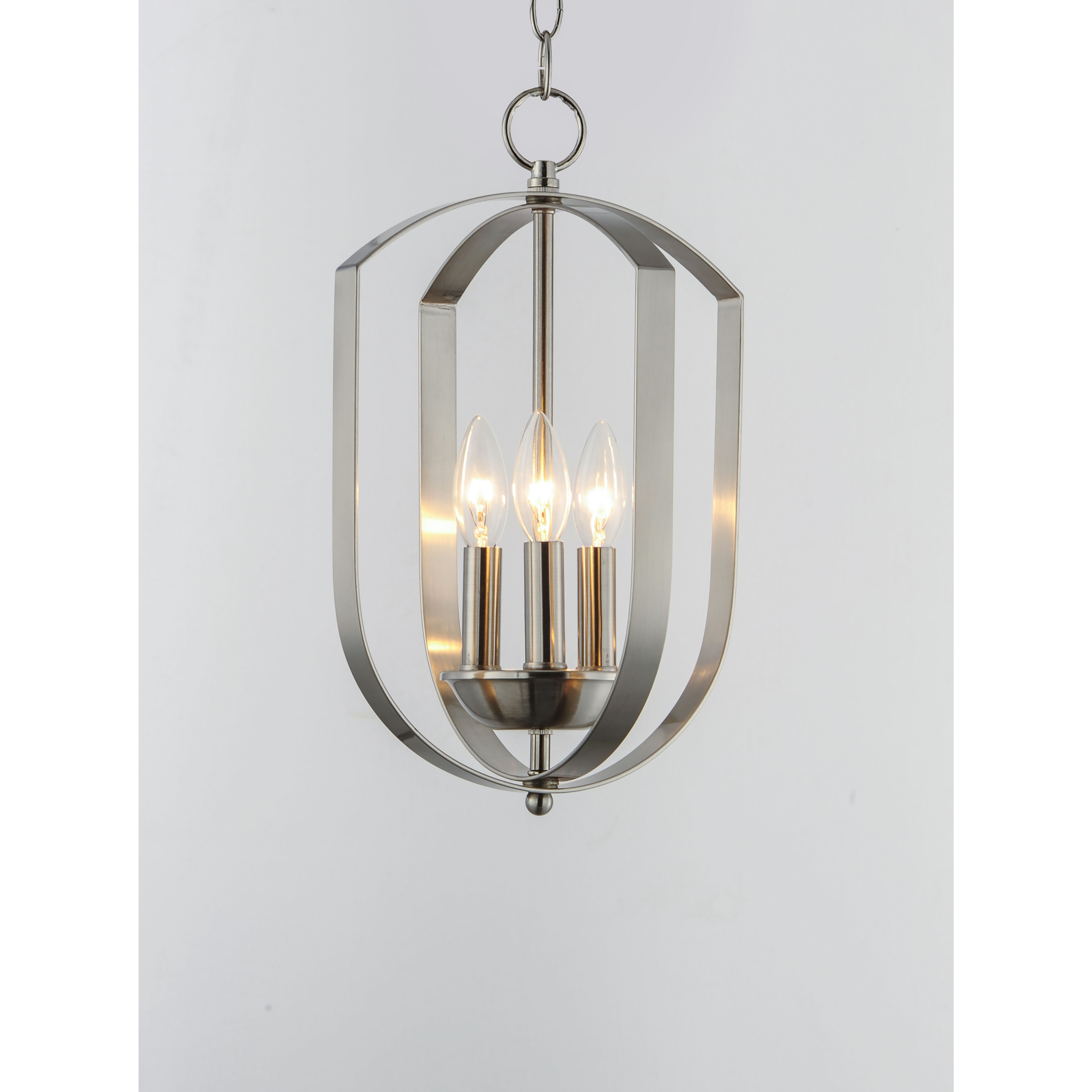 Provident 3 Light 10 inch Satin Nickel Chandelier Ceiling Light