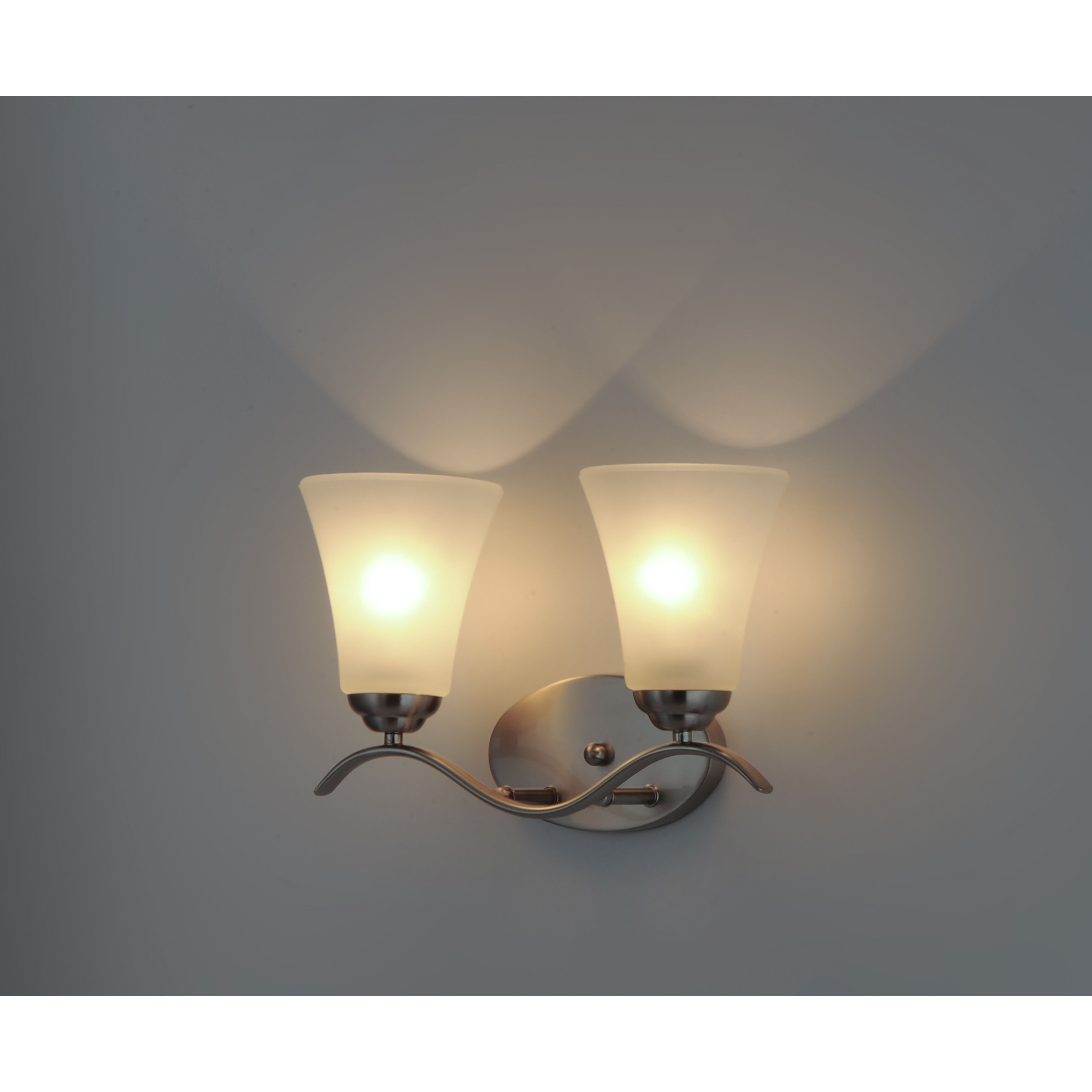 Vital 2 Light 15 inch Satin Nickel Bath Vanity Wall Light