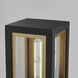 Neoclass 11.5 inch 60 watt Black and Gold Outdoor Deck Lantern in Clear