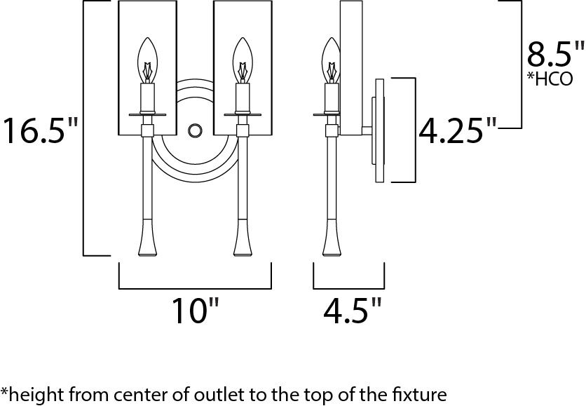 Candella 2 Light 10 inch Chestnut Bronze/Gold Bath Vanity Wall Light