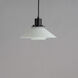 Oslo 1 Light 11.75 inch Black and White Single Pendant Ceiling Light