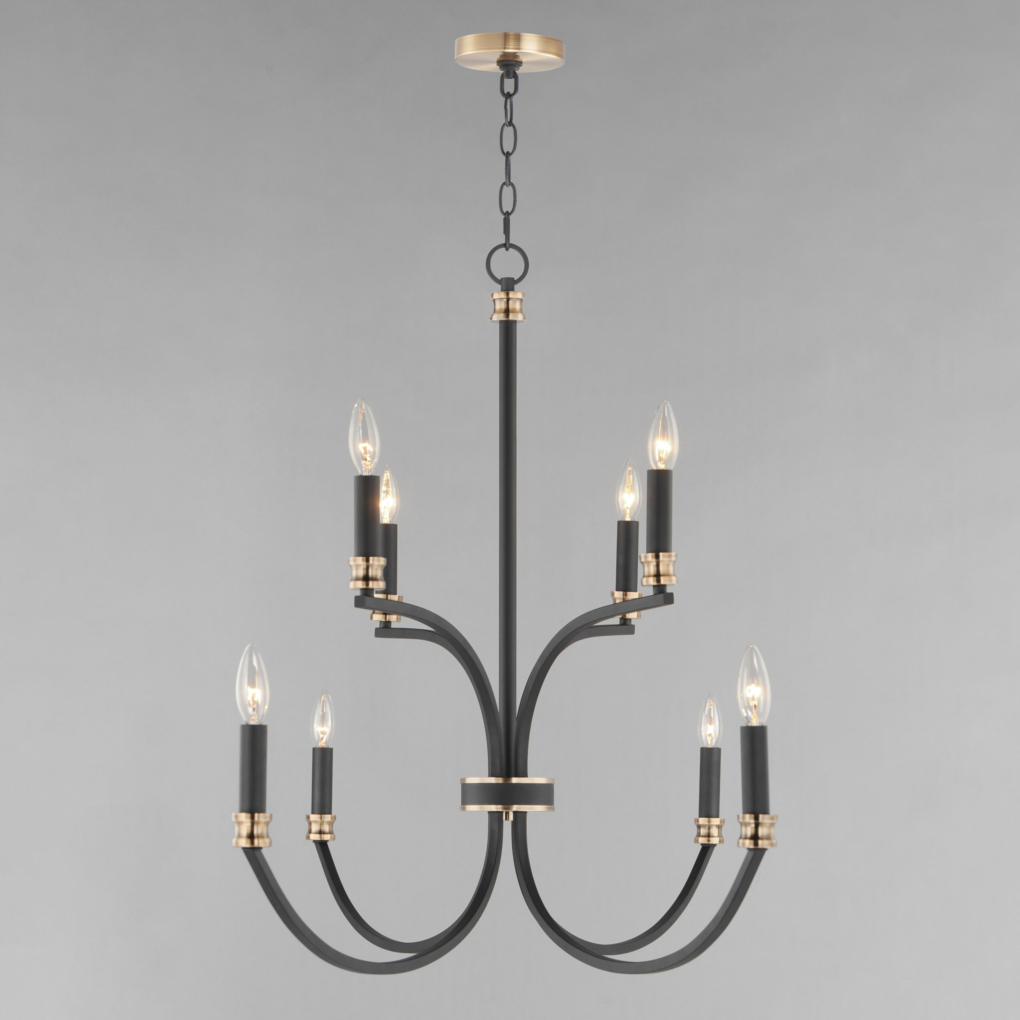 bibi　ブラック36 Curlicue 8-Light Pendant