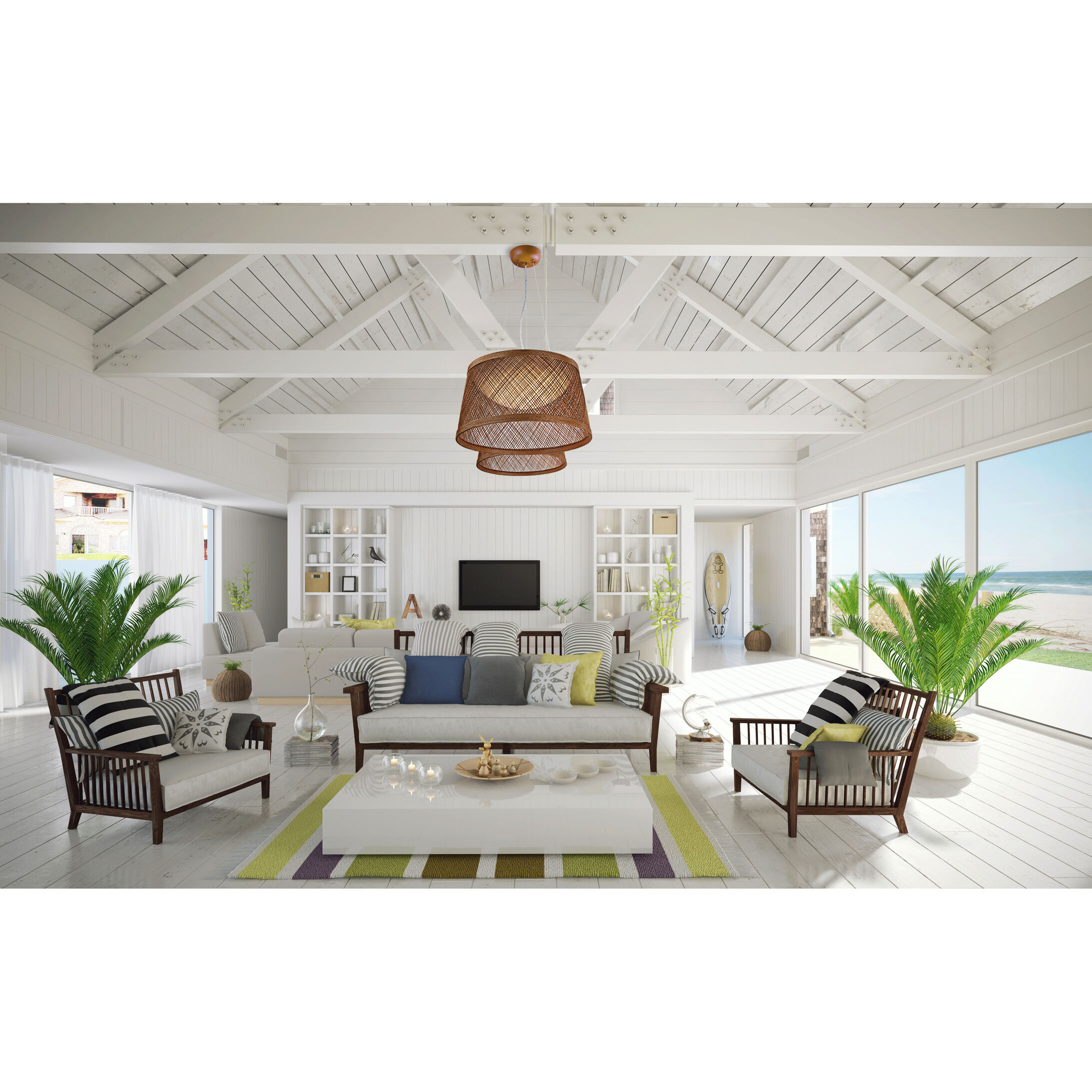 Bahama LED 20 inch Natural Single Pendant Ceiling Light