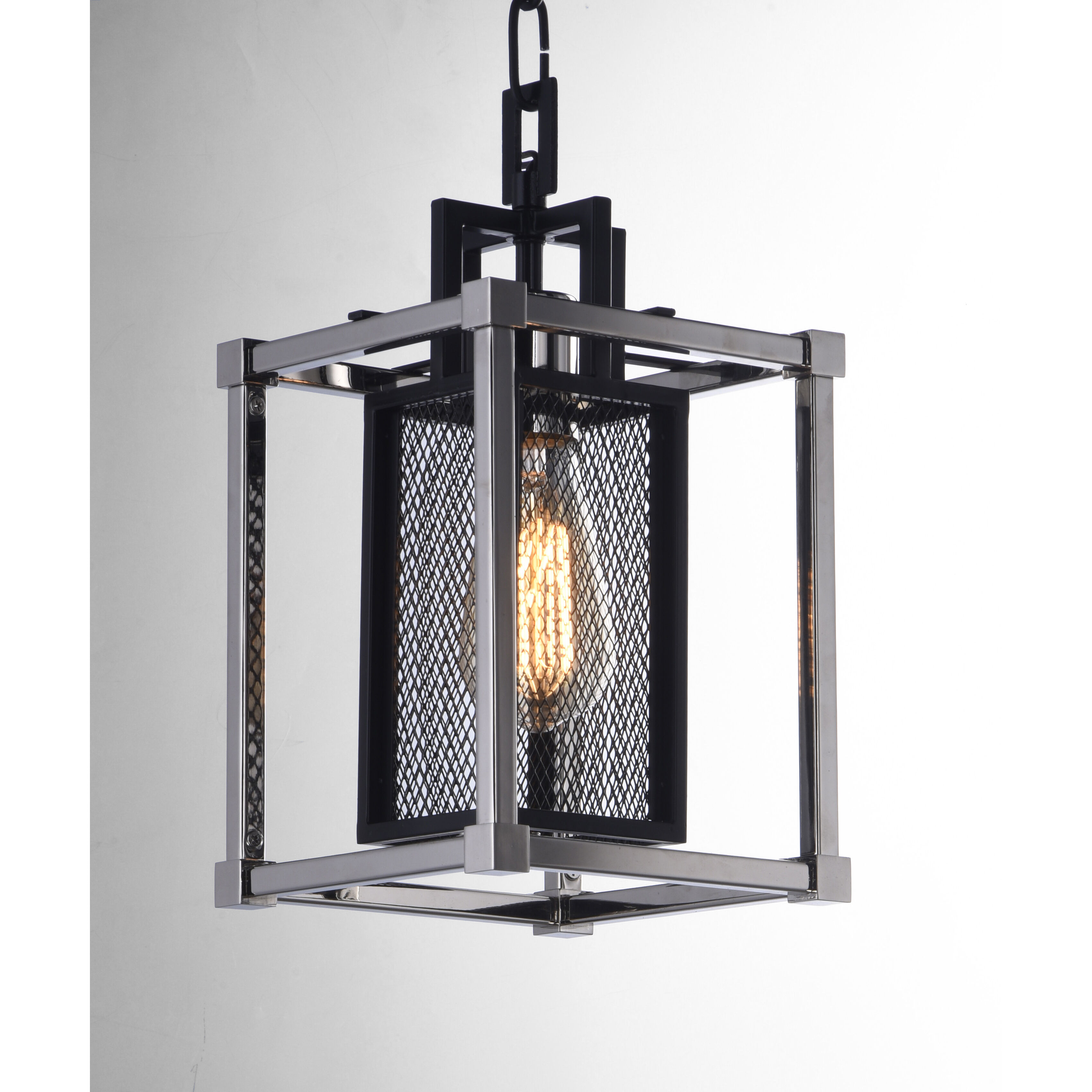 Refine 1 Light 7.25 inch Black/Polished Nickel Single Pendant Ceiling Light