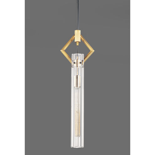 Flambeau 1 Light 3 inch Black/Antique Brass Single Pendant Ceiling Light