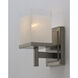 Tetra 1 Light 6 inch Satin Nickel Bath Vanity Wall Light in White Linen
