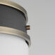 Duke 1 Light 12.25 inch Black and Weathered Brass Flush Mount Ceiling Light