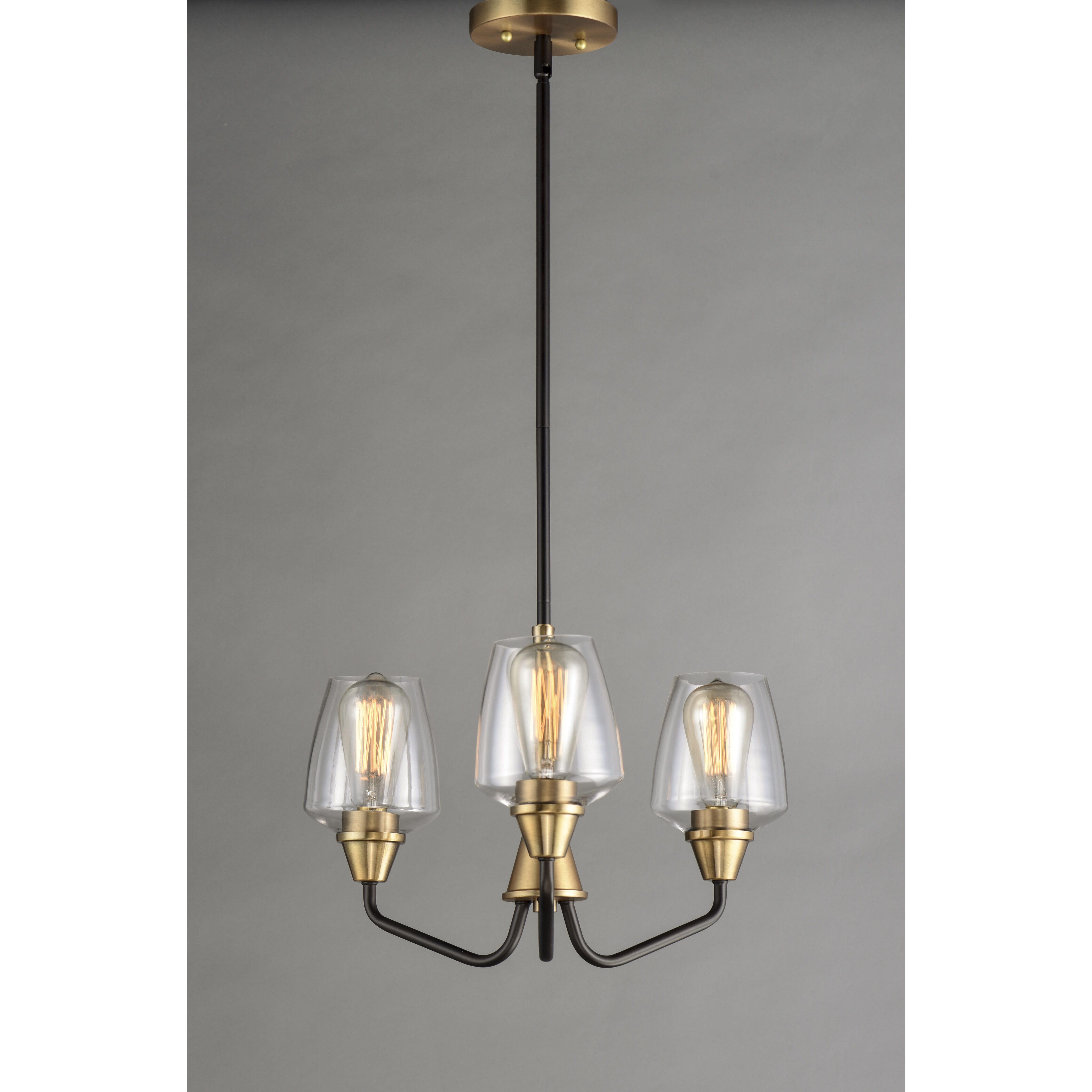 Goblet 3 Light 19 inch Bronze/Antique Brass Mini Chandelier Ceiling Light in Bronze and Antique Brass