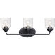 Acadia 3 Light 25 inch Black Vanity Light Wall Light