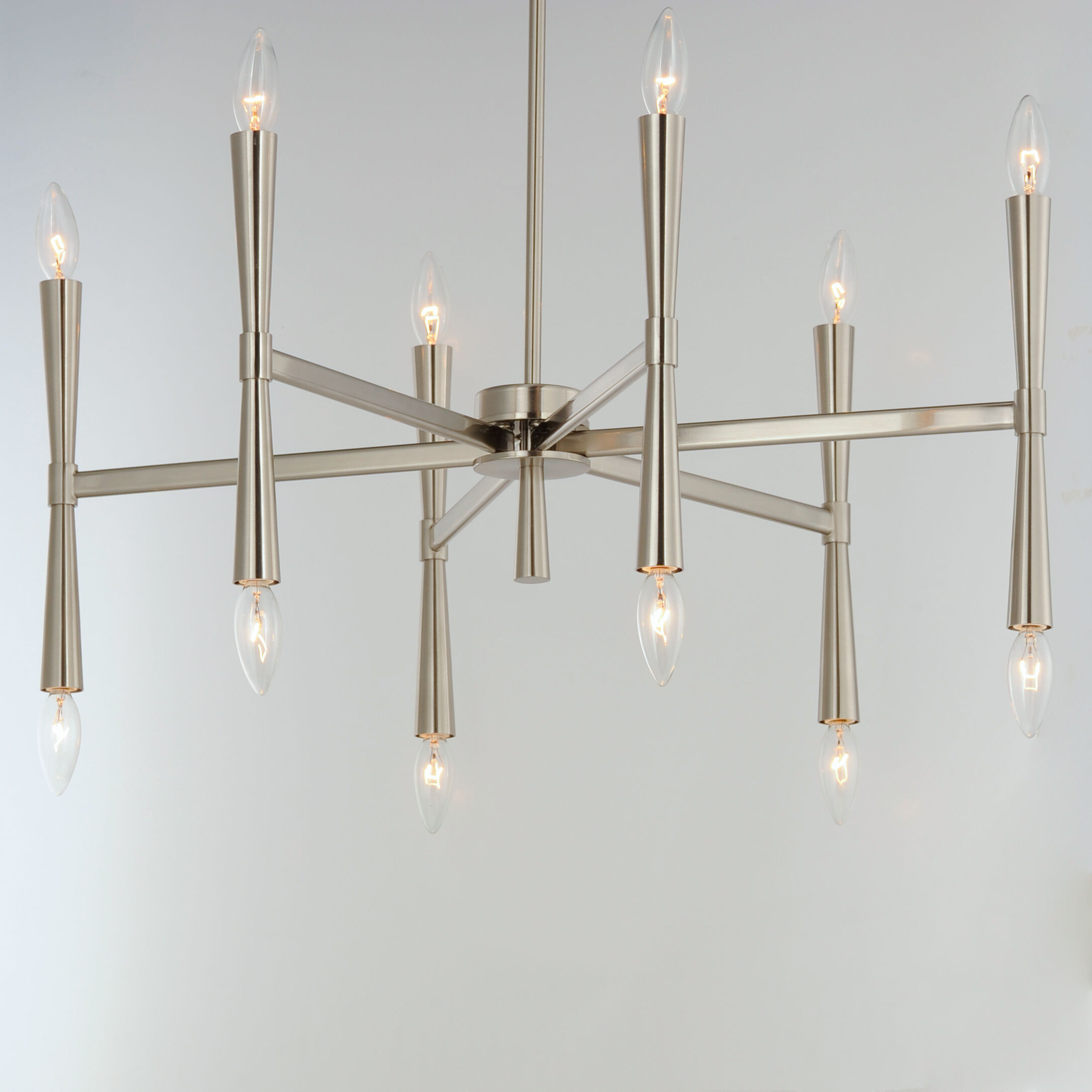 Rome 12 Light 29.25 inch Satin Nickel Chandelier Ceiling Light