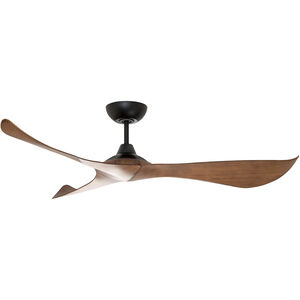 Keanu 56 inch Black and Walnut Outdoor Ceiling Fan