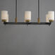 Ruffles 6 Light 37.5 inch Black and Antique Brass Linear Pendant Ceiling Light