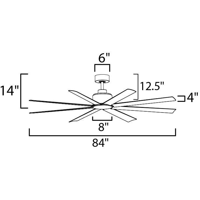 Condor 84 inch Black Indoor Ceiling Fan