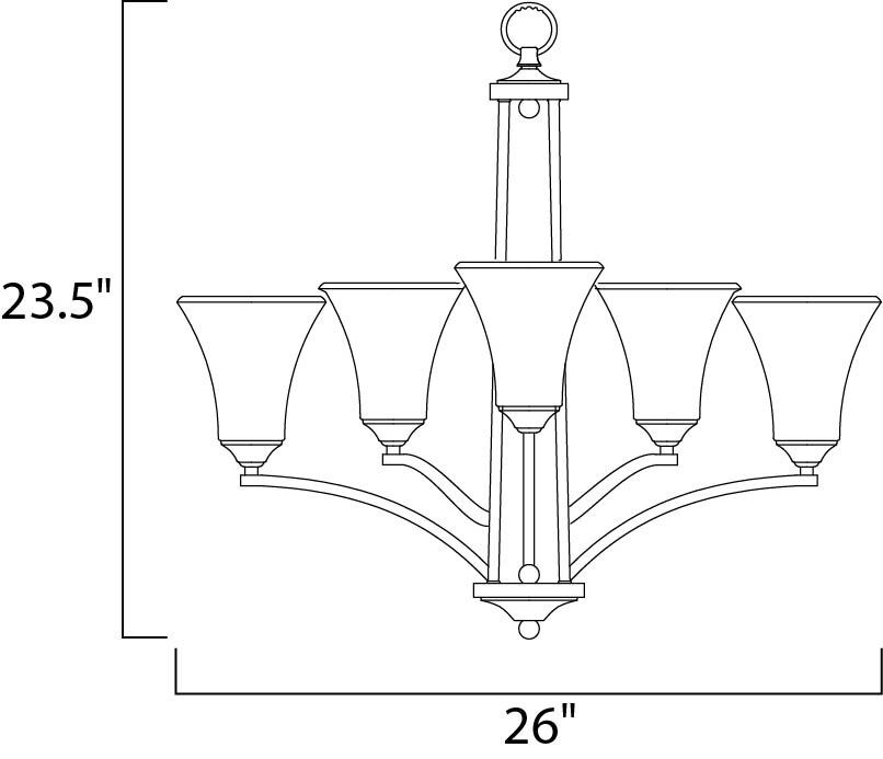 Aurora 5 Light 26 inch Oil Rubbed Bronze Single Tier Chandelier Ceiling Light