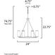 Sentinel 6 Light 24 inch Satin Nickel Single-Tier Chandelier Ceiling Light