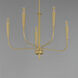 Vela 5 Light 24 inch Satin Brass Single-Tier Chandelier Ceiling Light