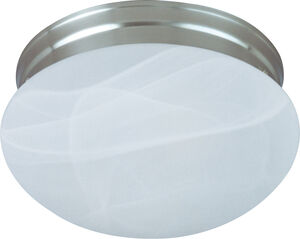 Essentials - 588x 2 Light 9 inch Satin Nickel Flush Mount Ceiling Light in Marble