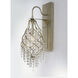 Twirl 1 Light 7 inch Golden Silver Wall Sconce Wall Light in Beveled Crystal
