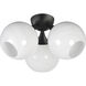 Neve 3 Light 18.75 inch Black Semi-Flush Mount Ceiling Light