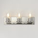 Lateral 3 Light 20 inch Satin Nickel Bath Vanity Wall Light in Clear