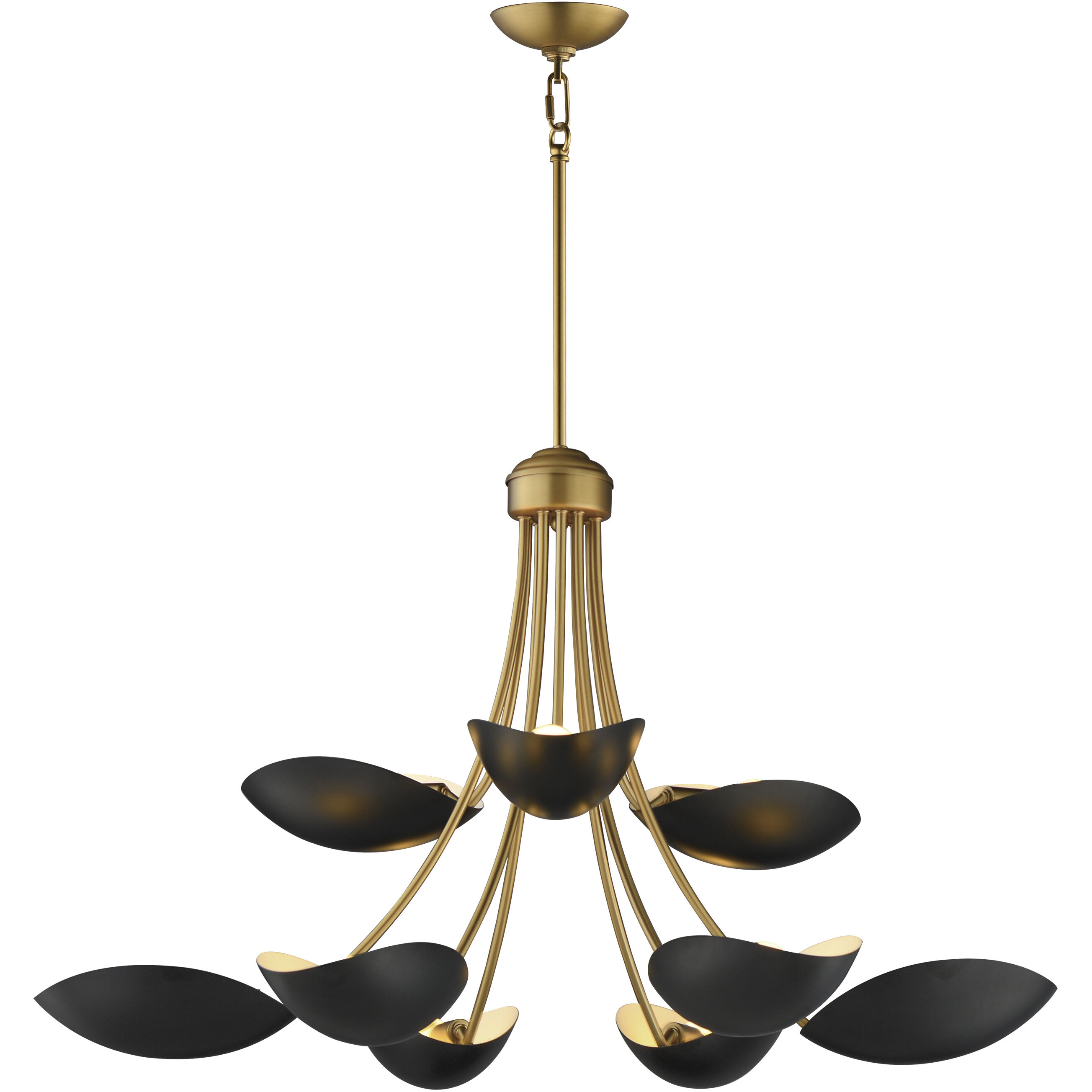 Maris 9 Light 33.5 inch Black and Natural Aged Brass Multi-Tier Chandelier Ceiling Light