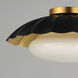Primrose 1 Light 16 inch Black and Gold Leaf Flush Mount Ceiling Light
