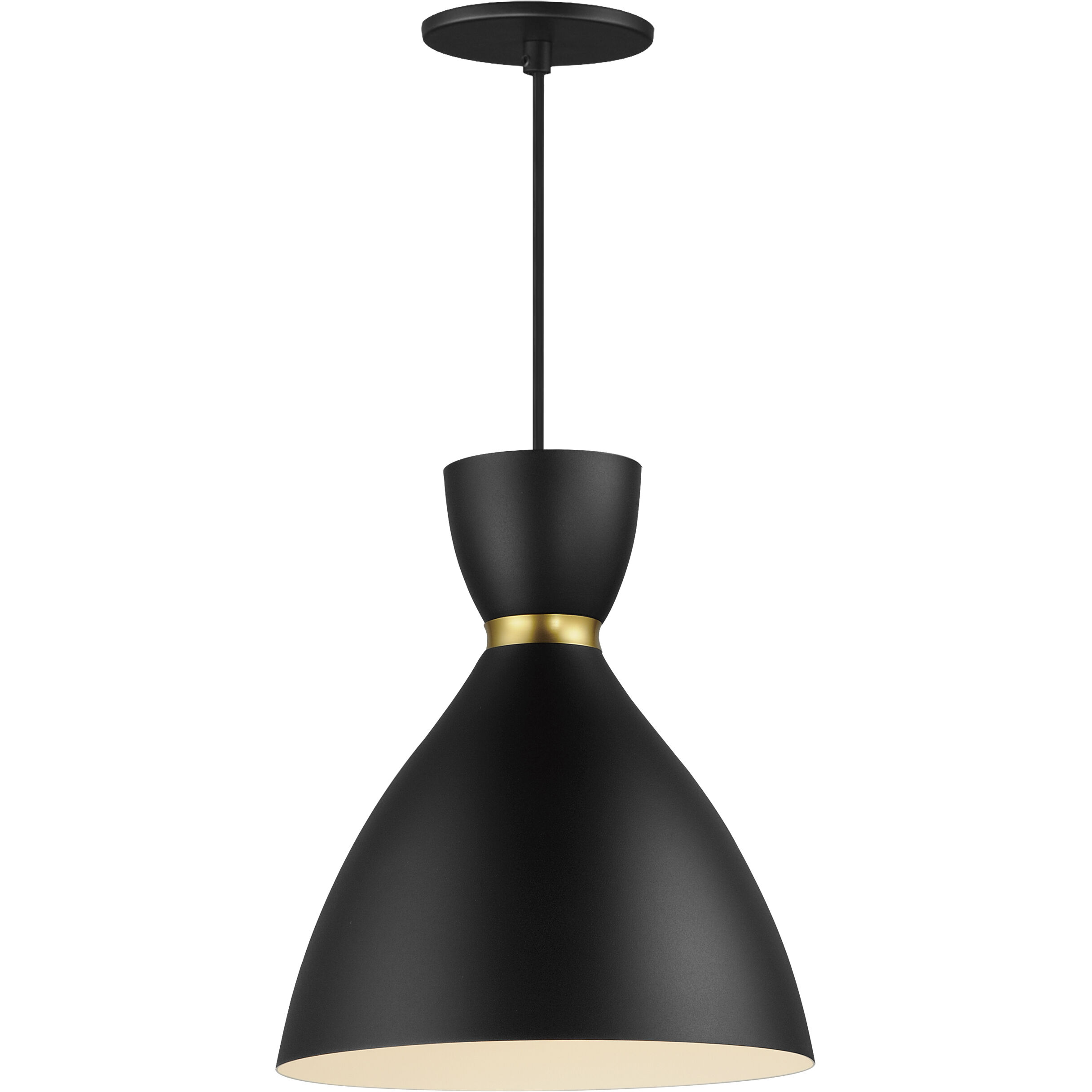 Carillon 1 Light 10.5 inch Black with Satin Brass Mini Pendant Ceiling Light in Black and Satin Brass