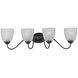 Stefan 4 Light 29.75 inch Black Bath Vanity Wall Light