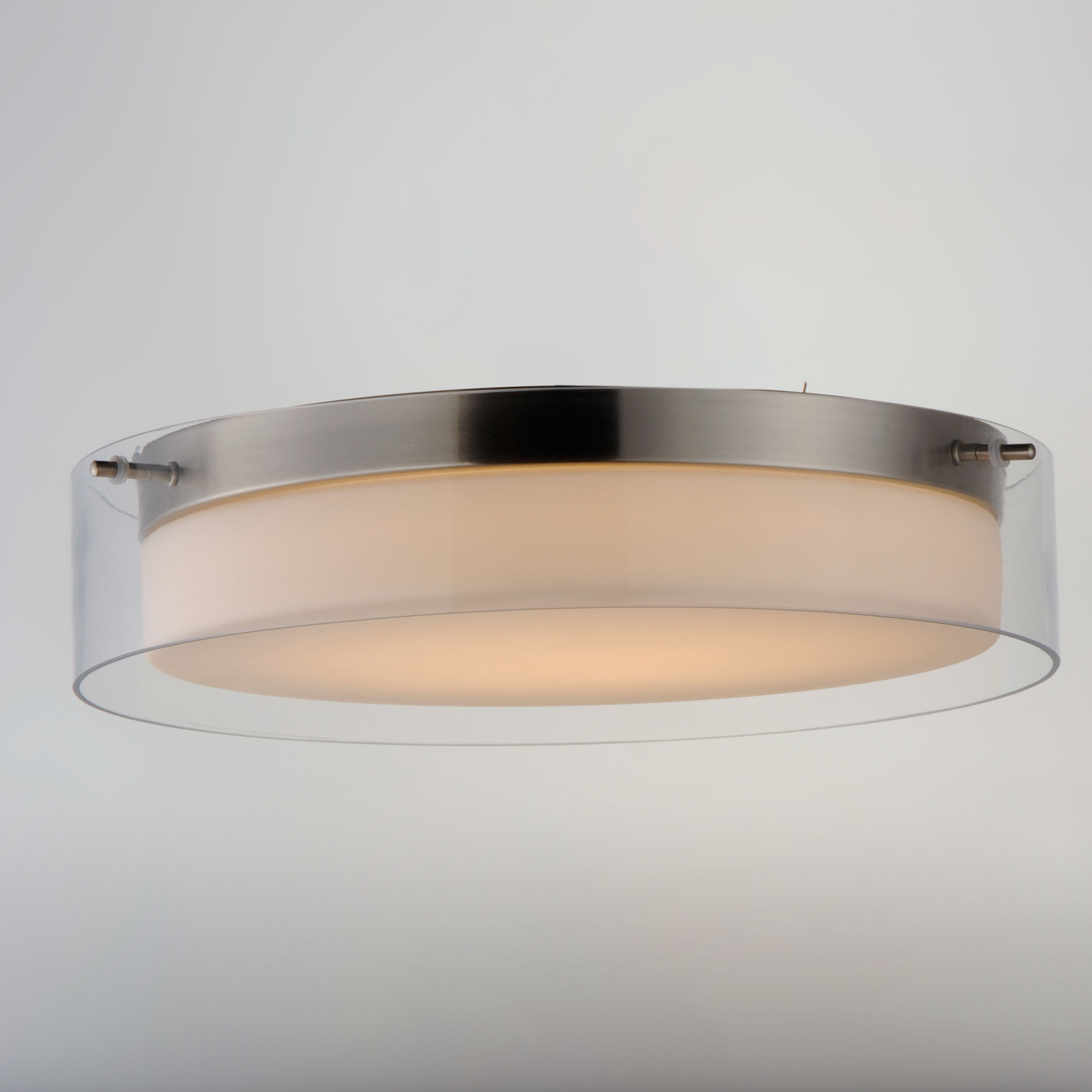 Duo LED 16 inch Satin Nickel Flush Mount Ceiling Light