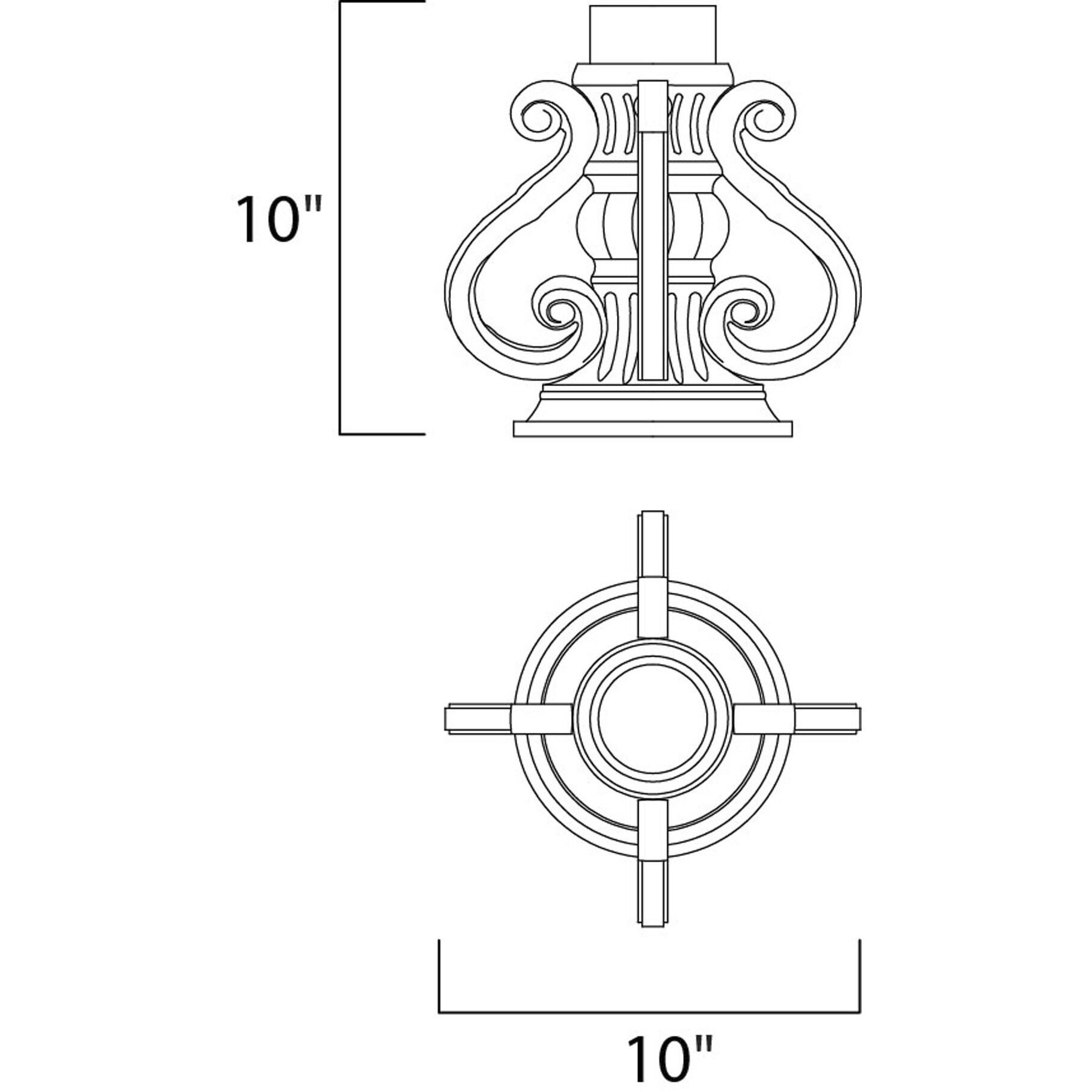 Maxim 10 inch Black Pier Mount