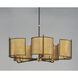 Caspian 5 Light 31.25 inch Oil Rubbed Bronze and Antique Brass Multi-Light Pendant Ceiling Light