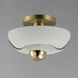 Poppy LED 11.75 inch White and Satin Brass Flush Mount Ceiling Light